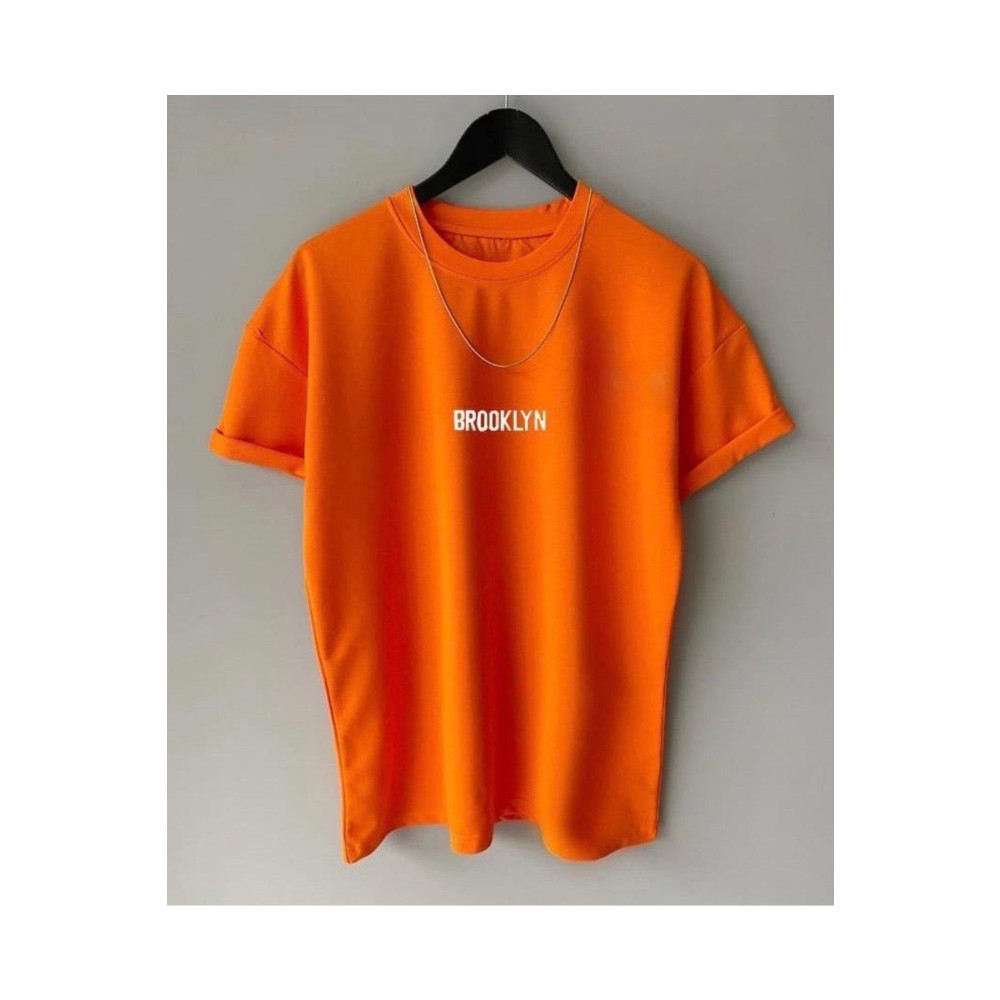 Black Sokak Blacksokak Erkek Turuncu Brooklyn Baskılı Oversize Bisiklet Yaka Kısa Kollu Tshirt S Beden Bayan T-shirt Fiyatı