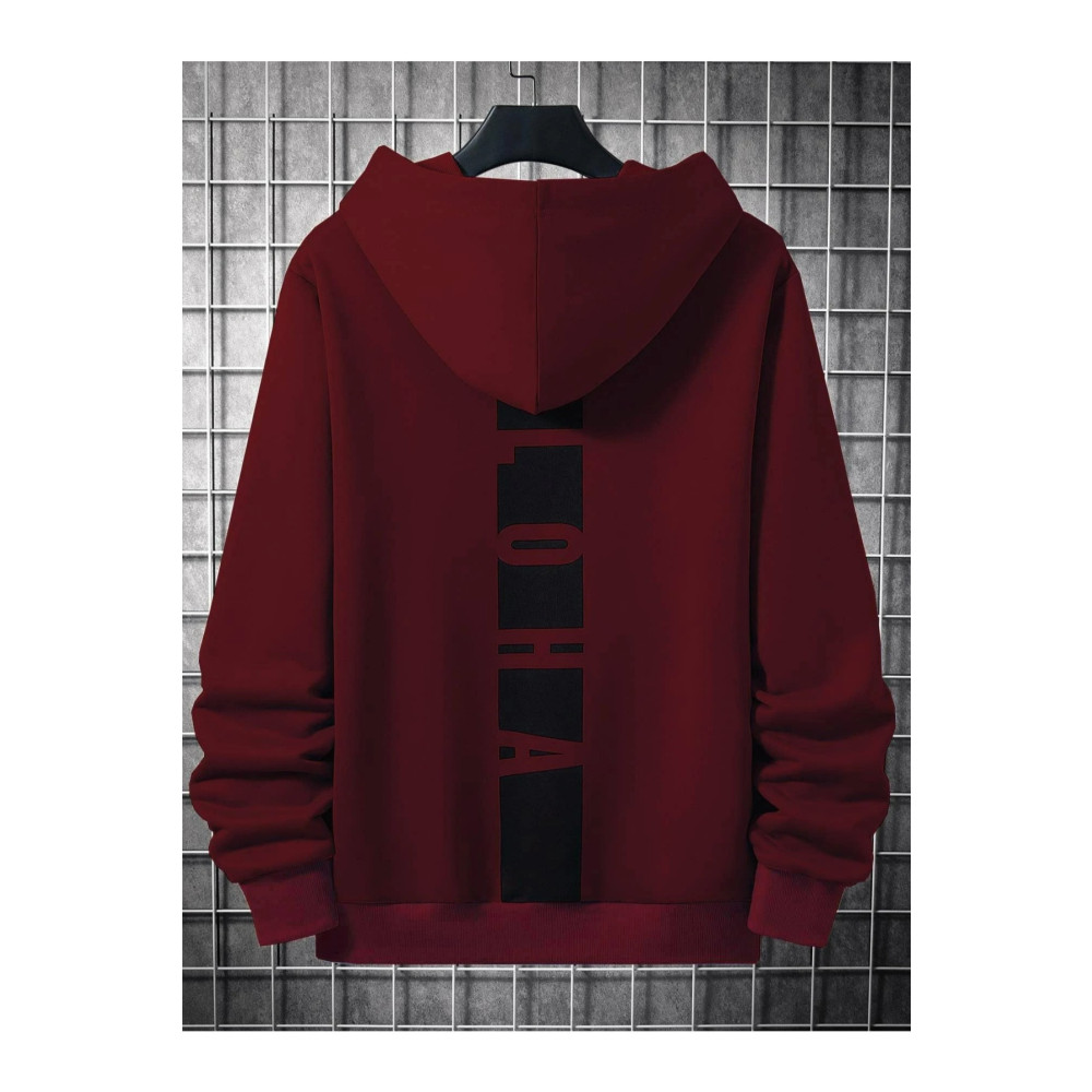 Black Sokak Bordo Sırt Aloha Baskılı Oversize Kapüşonlu Erkek Sweatshirt M Beden Bayan Sweatshirt Fiyatı