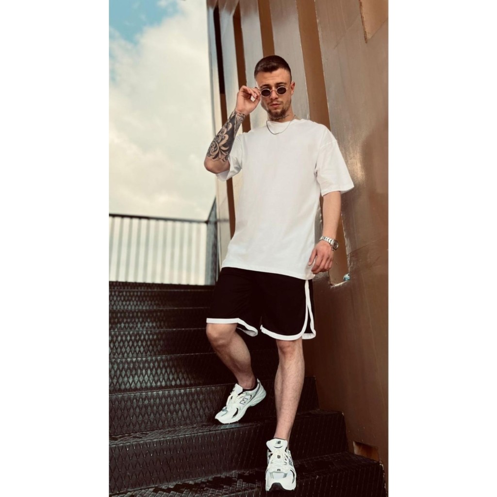 Black Sokak Erkek Beyaz Düz Oversize Tshirt Erkek T-shirt Fiyatı