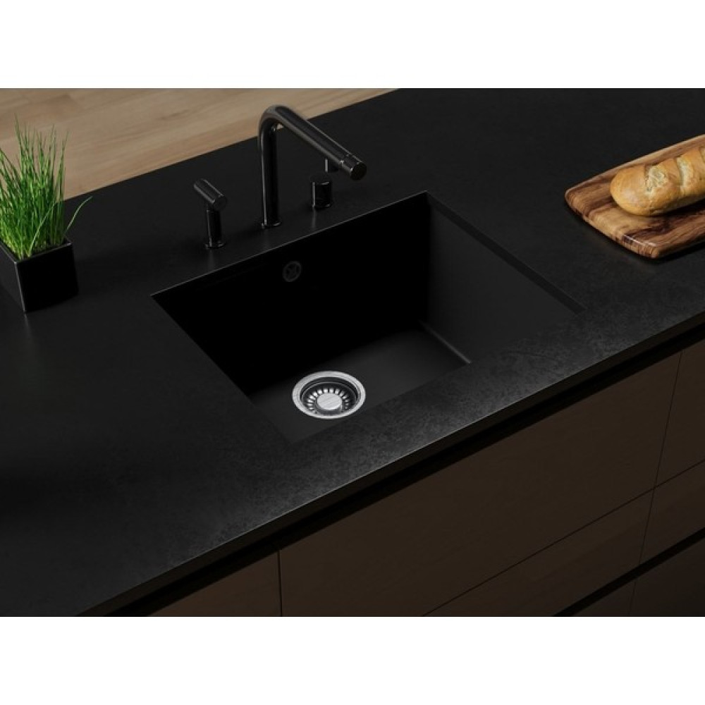 Black Stone Petra Siyah 40X50 Cm Tezgah Altı Tek Göz Granit Evye Bataryalar & Musluklar Fiyatı