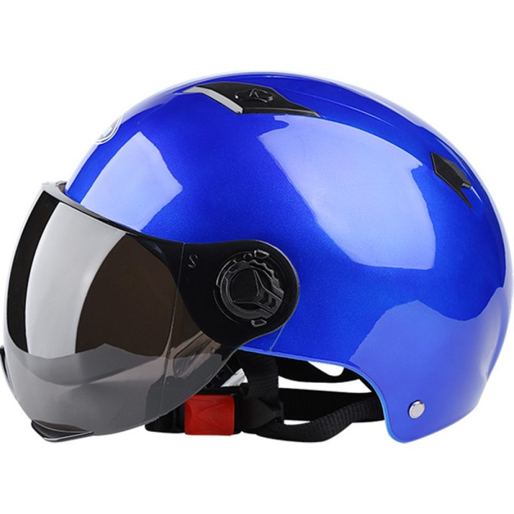 Black Tea Pilli Motosiklet Elektrikli Araç Kaskı Binme Yarım Kask Unisex Güvenlik Kaskı (Yurt Dışından) - L - Mavi Motorsiklet Kaskları Fiyatı