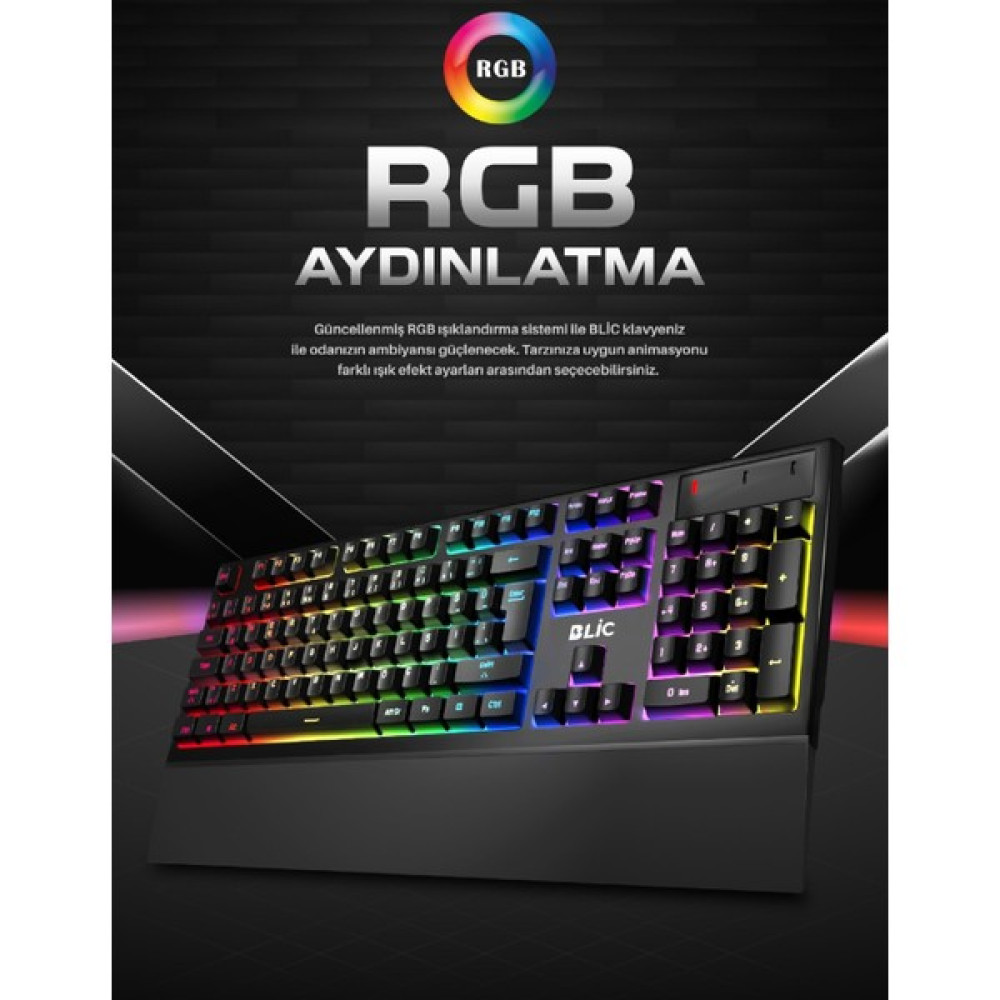 Blackbird Game Center Siyah Bilek Destekli Rgb Red Switch Türkçe Q Gaming Oyuncu Mekanik Klavye Bkb5 Oyuncu Klavyesi Fiyatı