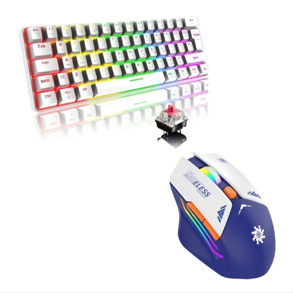 Blackbird Game Center T60 Beyaz Red Switch Kablolu Klavye+Mavi Rgb Şarjlı Kablosuz Mouse Oyuncu Klavyesi Fiyatı