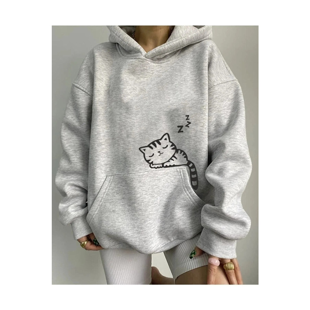 blackbonds kedi Oversize Sweatshirt S Beden Bayan Sweatshirt Fiyatı