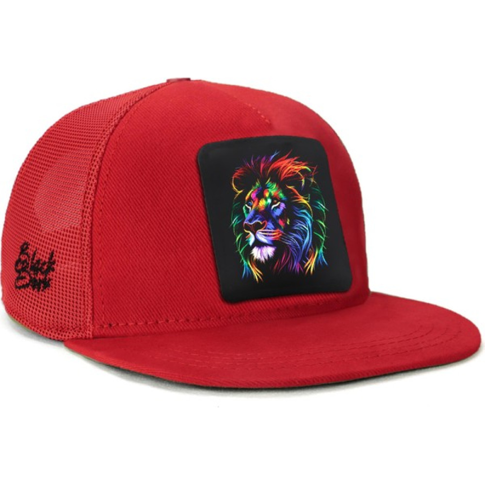 BlackBörk V1 Kids Hip Hop Renkli Aslan - 15 Kod Logolu Unisex Trucker Kırmızı Hip Hop Şapka (Cap) Erkek Şapkası Fiyatı
