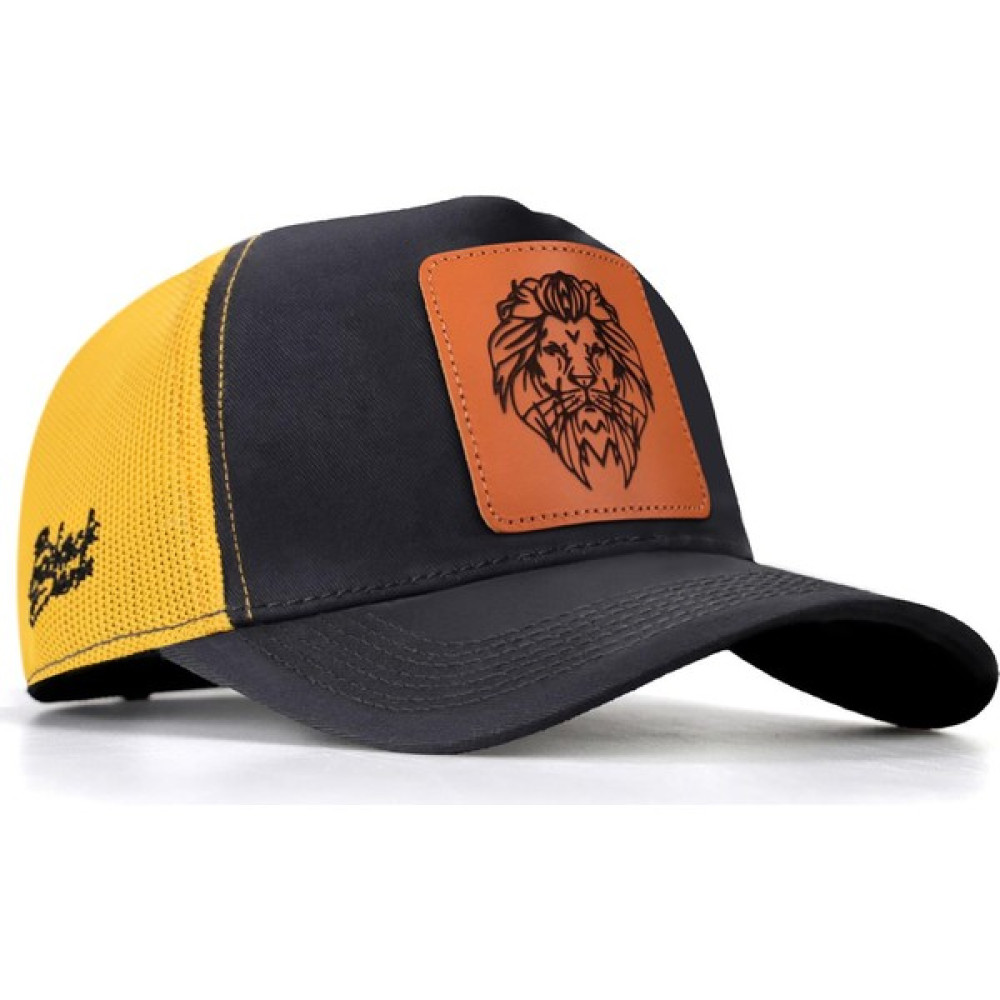 BlackBörk V1 Trucker Aslan - 13 Kod Logolu Unisex Antrasit-Sarı Şapka (Cap) Erkek Şapkası Fiyatı
