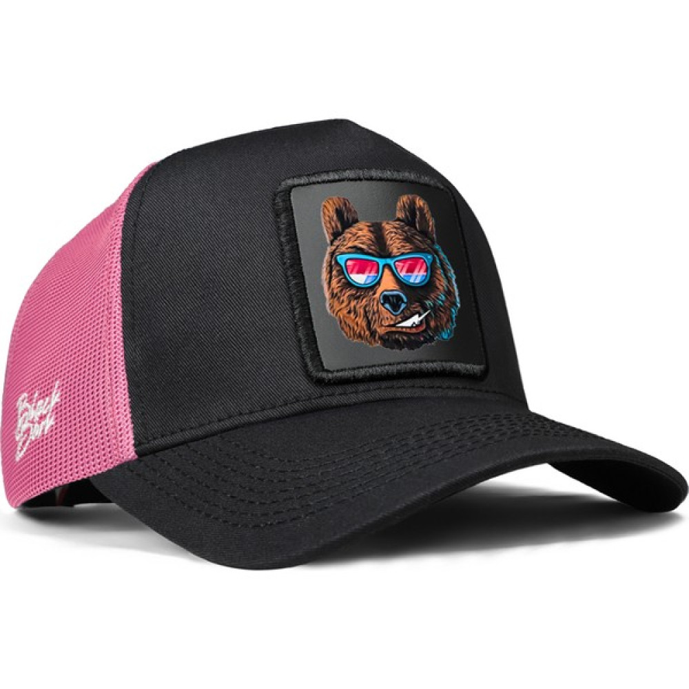 BlackBörk V1 Trucker Ayı - 3 Kod Logolu Unisex Siyah-Pembe Şapka Erkek Şapkası Fiyatı