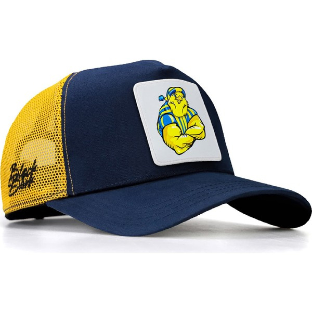 BlackBörk V1 Trucker Kanarya - 1 Kod Logolu Unisex Mavi-Sarı Şapka (Cap) Erkek Şapkası Fiyatı
