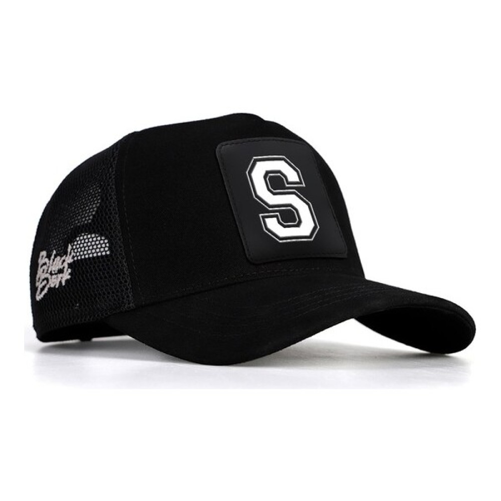 BlackBörk V1 Trucker S Harf - 17 Kod Logolu Unisex Siyah Şapka (Cap) Erkek Şapkası Fiyatı