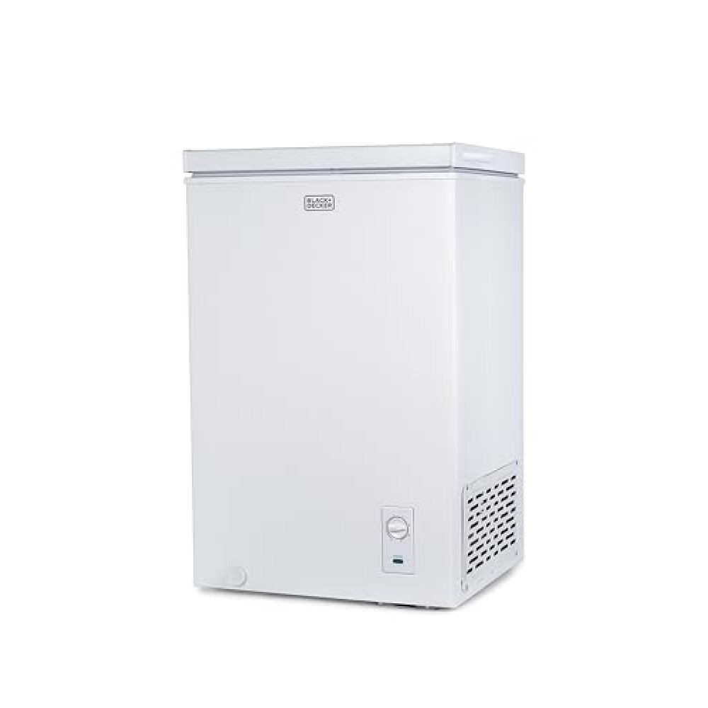 BLACK+DECKER 2.0 Cu. Ft. Compact Chest Freezer, Deep Freezer Holds Up To 70 Lbs. of Frozen Food, Removable Storage Basket, Manual Defrost, White