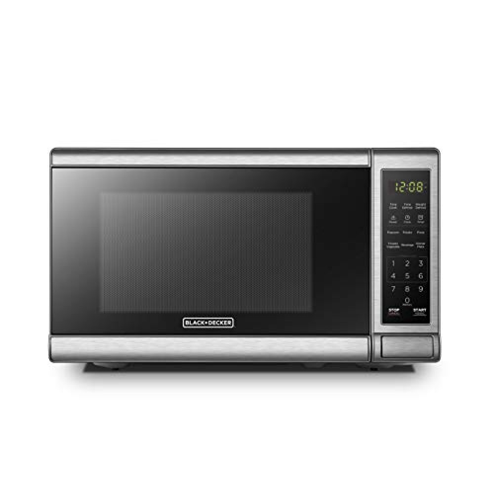 BLACK+DECKER EM720CB7 Digital Microwave Oven with Turntable Push-Button Door, Child Safety Lock, 700W, Stainless Steel, 0.7 Cu.ft Microwave Ovens Fiyatı