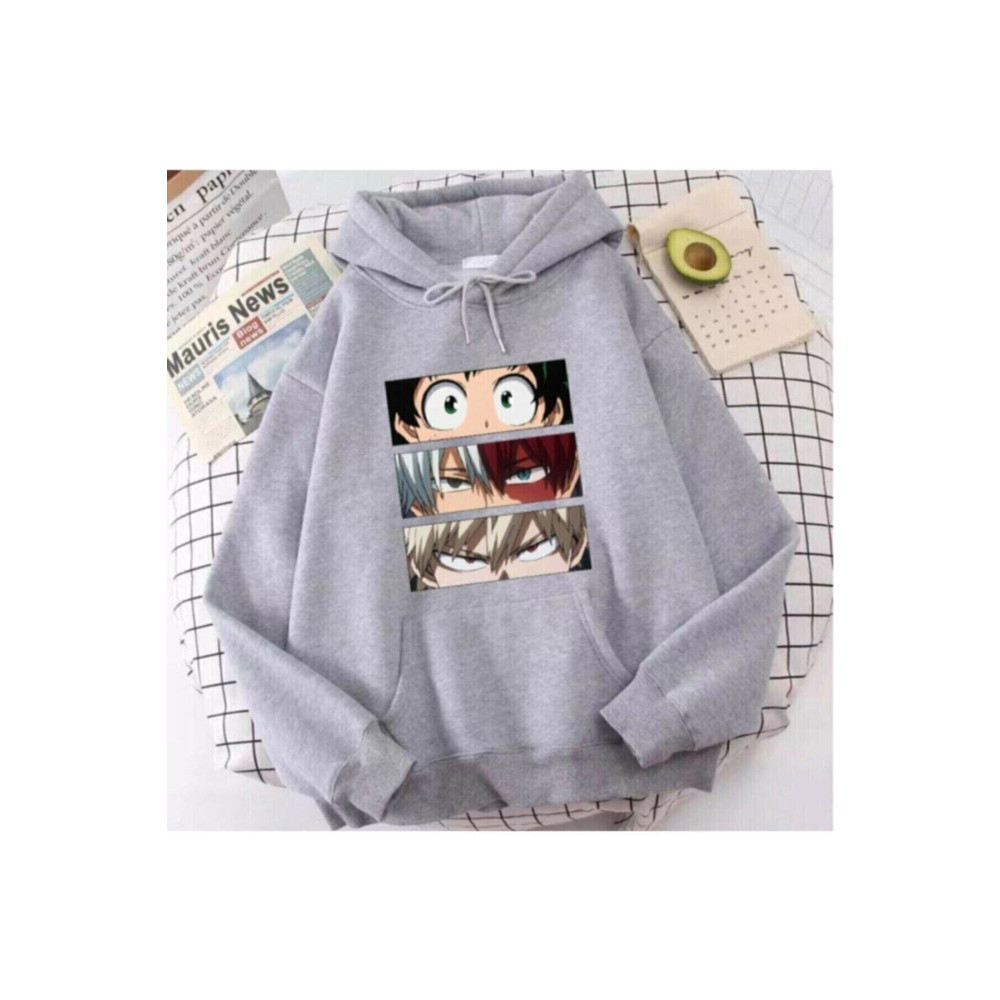 blackjack giyim Trend Ahmet Unisex Anime Naruto My Hero Academia Kapüşonlu Sweatshirt Hoodie S/M Beden Bayan Sweatshirt Fiyatı