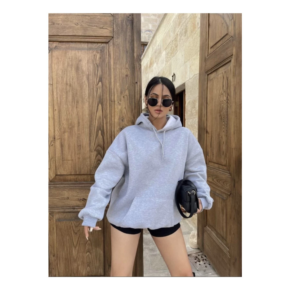 blackjack giyim Unisex Gri Sweatshirt Yeni Sezon Ürün S-M Beden Bayan Sweatshirt Fiyatı