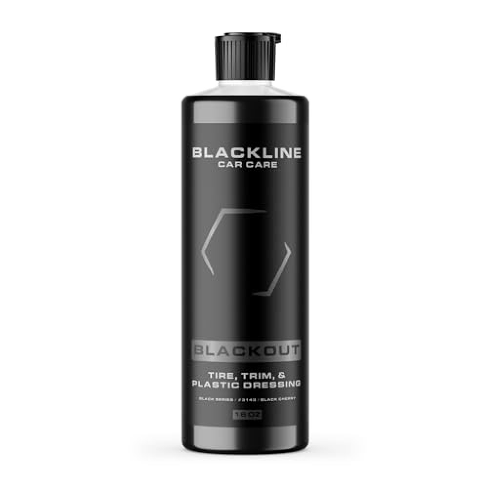 Blackline Car Care - Blackout Trim and Tire Dressing for Plastic, Rubber, Vinyl, and Tires Safe for Cars, Trucks, SUVs & More - 16 fl OZ