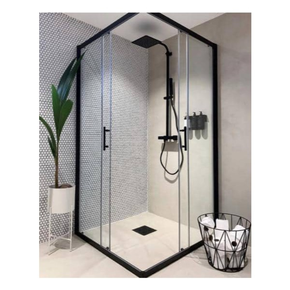 Blackline Siyah Köşe Duşakabin Şeffaf Cam 5 mm Temperli - 120x120 cm Oto Boyaları Fiyatı