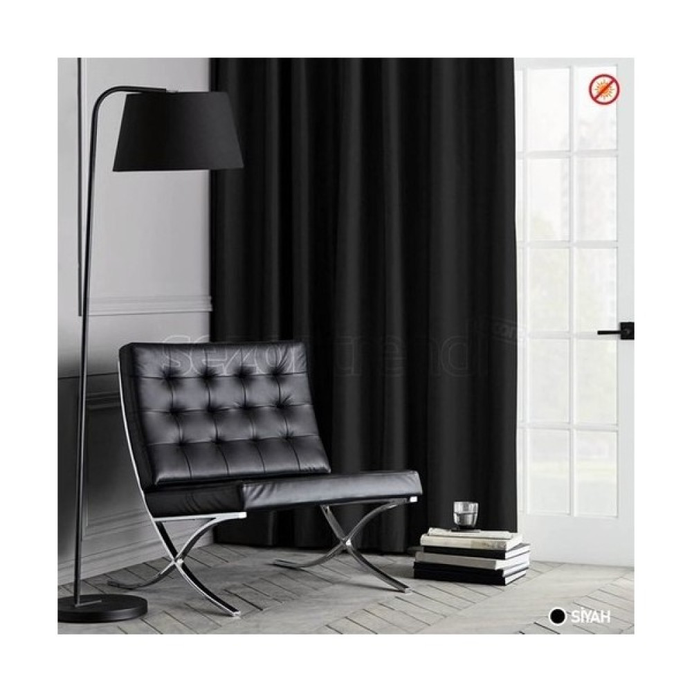 Blackout Karartma Güneşlik Perde Pilesiz Siyah - 250 x 260 cm Fon Perde Fiyatı