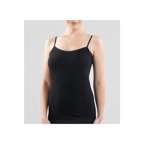 Blackspade 1404 Siyah Aura Satin Kadın İnce Askılı Atlet