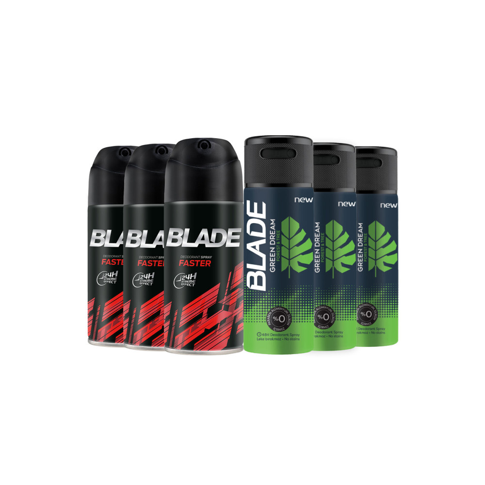 Blade Faster Deodorant 3x150 ml Ve Green Dream Deodorant 3x150 ml Deodorantlar Fiyatı