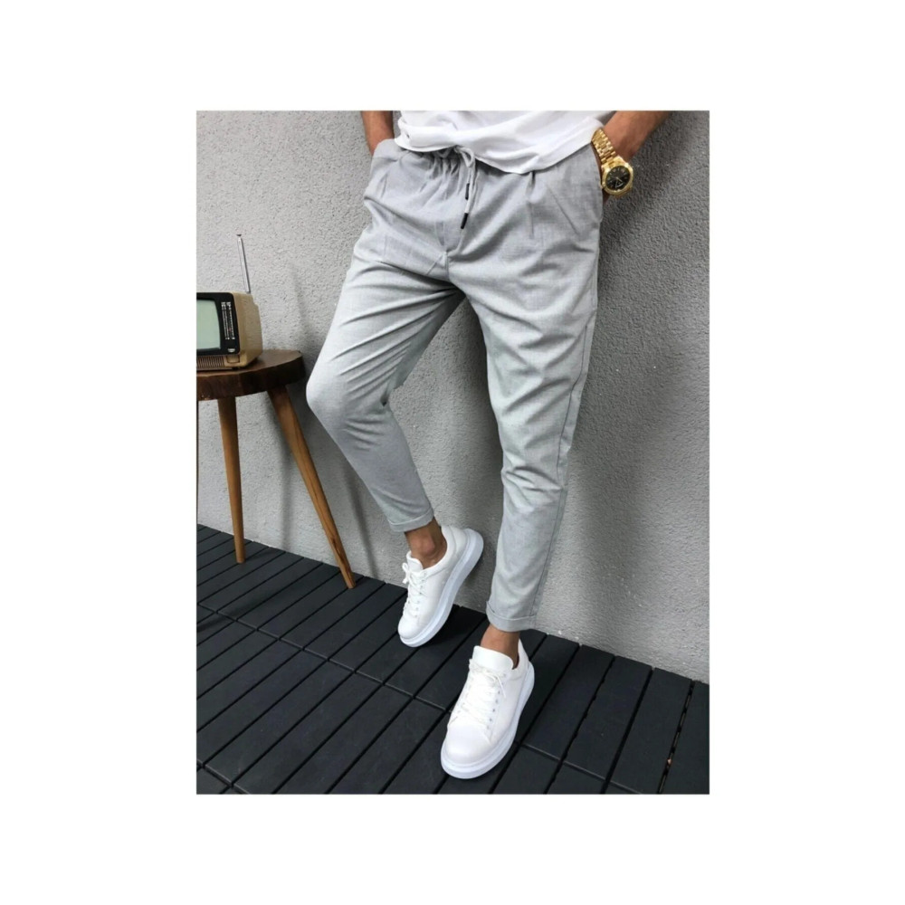 BLG SPORTSWEAR Erkek Dar Kalıp Duble Gri Jogger Pantolon S Beden Kadın Pantolon Fiyatı