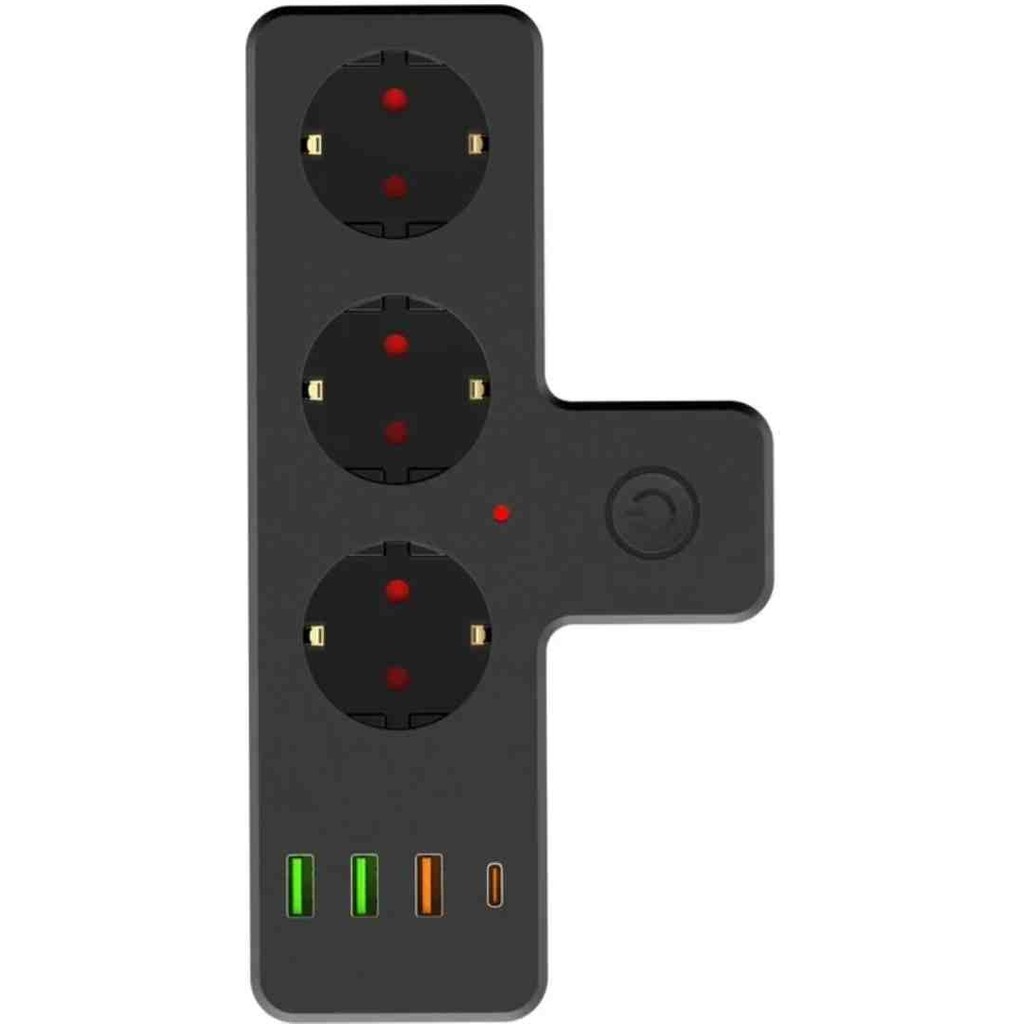 Blic Rose Teknoloji Ftr-12 Termal Akım Korumalı Duvar Tipi Priz 3 USB 1 Type-C 20W Pd Giriş - Siyah Bilgisayar Çevirici ve Adaptörü Fiyatı
