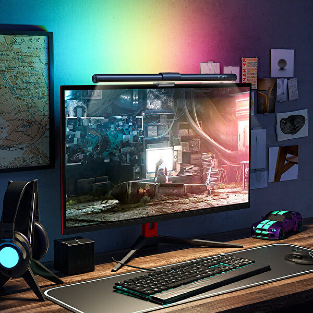 BlitzWolf BW-CML2 RGB Renkli Oyun Monitörü Işık Çubuğu 300-1000LUX Ayarlanabilir Dokunmatik Masa Işığı Monitör Aksesuarları Fiyatı