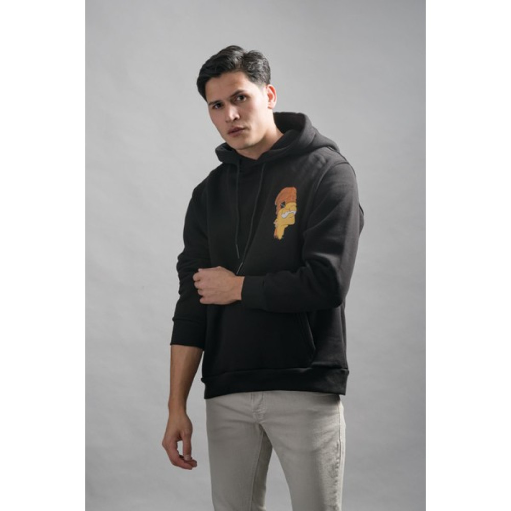 Blow Up Regular Fit Kapşonlu 3 Iplik Kalın Içi Polarlı Kangru Cepli Baskılı Erkek Sweatshirt Erkek Sweatshirt Fiyatı