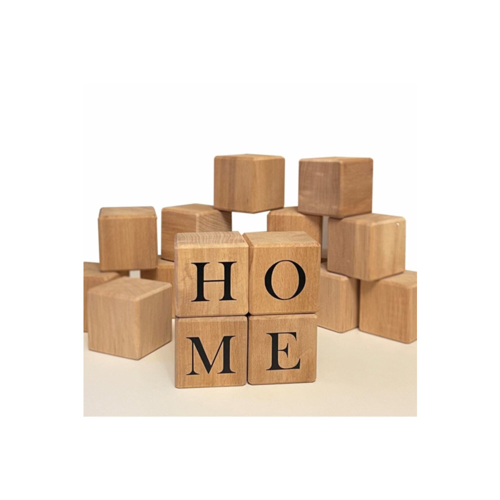BLS Home Home Yazılı 4lü Ahşap Küp Obje Fiyatı