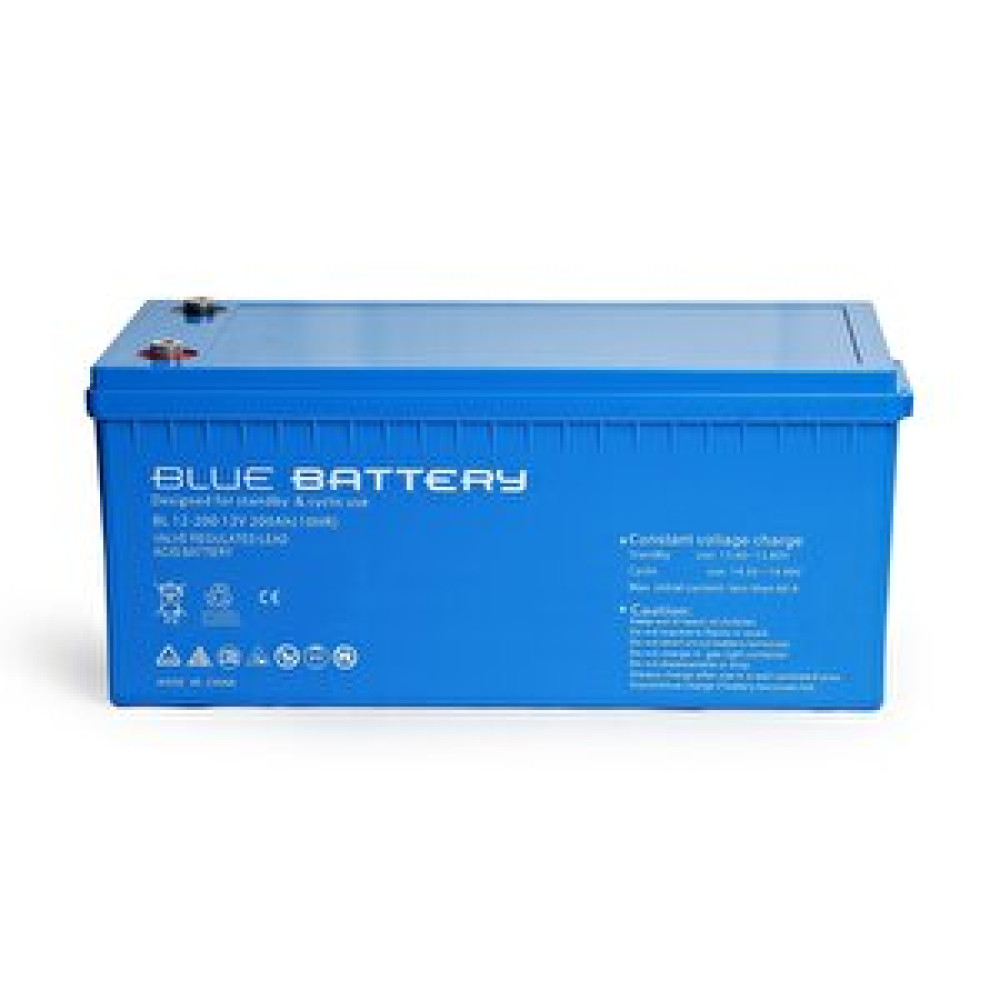 Blue Battery 12 Volt 200 Amper Bakımsız Kuru Akü , Ups Aküsü Power Supply Fiyatı