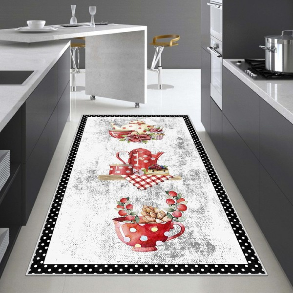 Blue Decortiva Makinede Yıkanabilir Kaymaz Taban Leke Tutmaz Mutfak Halısı ve Mutfak Yolluk - Gri - 40 x 60 cm Salon Halısı Fiyatı