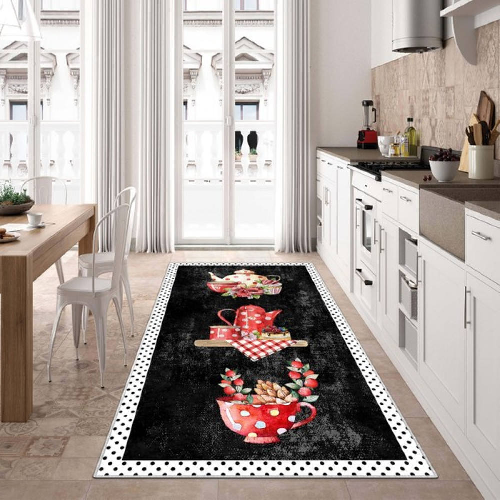 Blue Decortiva Makinede Yıkanabilir Kaymaz Taban Leke Tutmaz Mutfak Halısı ve Mutfak Yolluk - Siyah - 40 x 60 cm Salon Halısı Fiyatı
