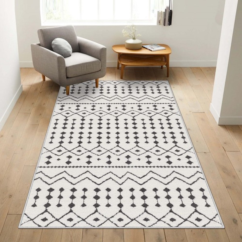 Blue Decortiva Makinede Yıkanabilir Kaymaz Taban Leke Tutmaz Salon Halısı Mutfak Halısı ve Yolluk - Beyaz - 40 x 60 cm Salon Halısı Fiyatı