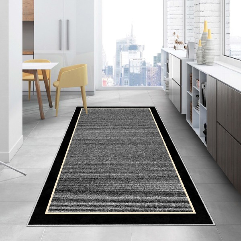 Blue Decortiva Makinede Yıkanabilir Kaymaz Taban Leke Tutmaz Salon Halısı Mutfak Halısı ve Yolluk - Gri - 40 x 60 cm Salon Halısı Fiyatı