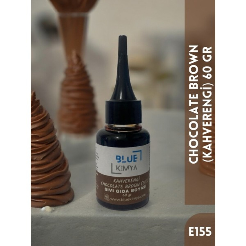 Blue Kimya Kahverengi Sıvı Gıda Boyası 60 gr Su Bazlı Likit Chocolate Brown E155 Diğer Fiyatı