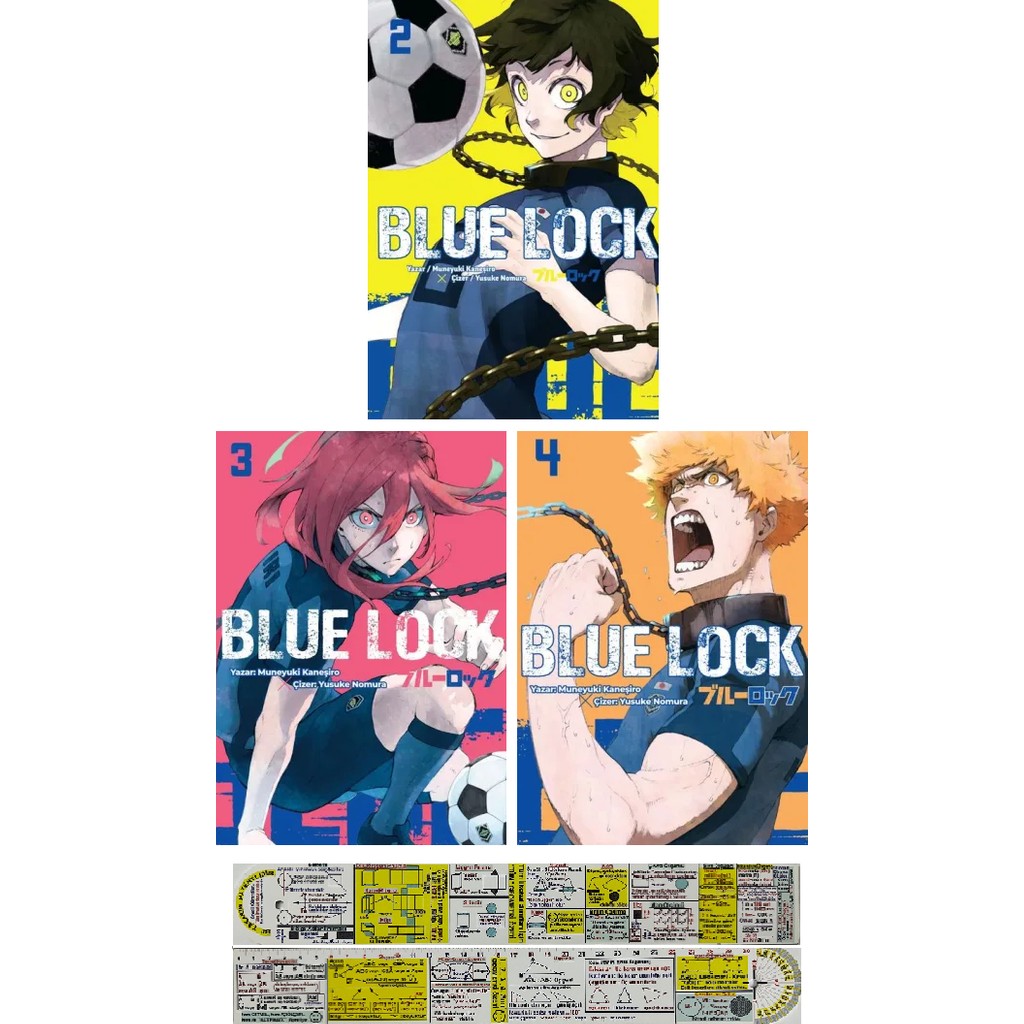 Blue Lock 2. - 3. - 4. Ciltler Manga Seti - Muneyuki Kaneşiro + Matematik Öğreten Cetvel Çizgi Roman Fiyatı