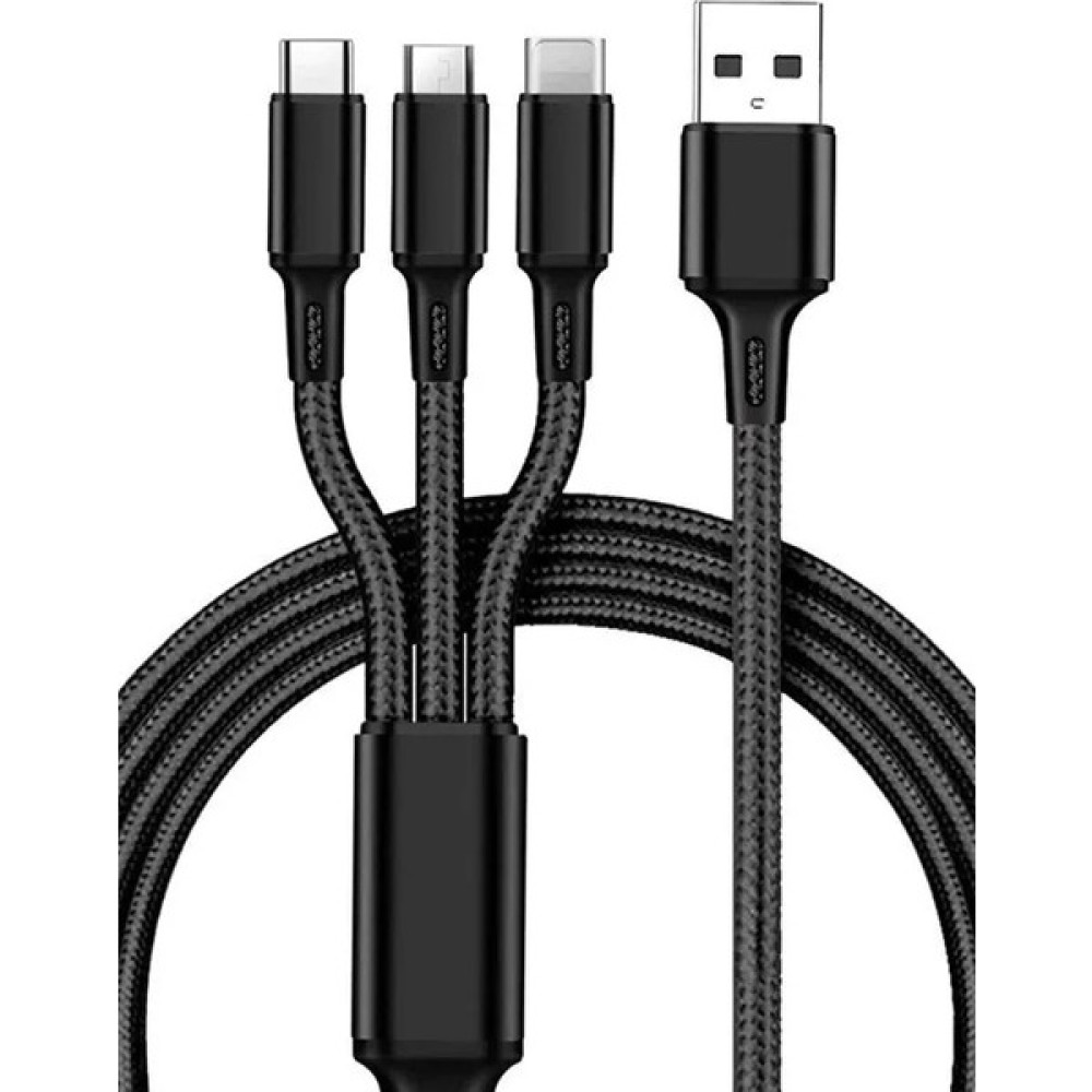 Blue Rain Örgü Halat Ekstra Sağlam 3in1 Usb to Type-C - Lightning - Micro Tek Usb 3'lü Hızlı Şarj Kablosu Bütün İphone - Samsung - Xiaomi - Oppo Mo... Cep Telefonu Şarj Cihazı Fiyatı
