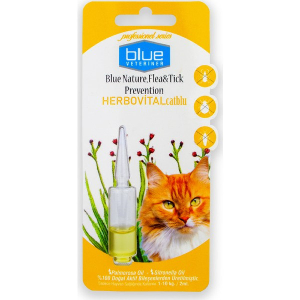 Blue Veteriner Kediler Için Bitkisel Ense Damlası 2ml Evcil Hayvan Ürünleri Fiyatı