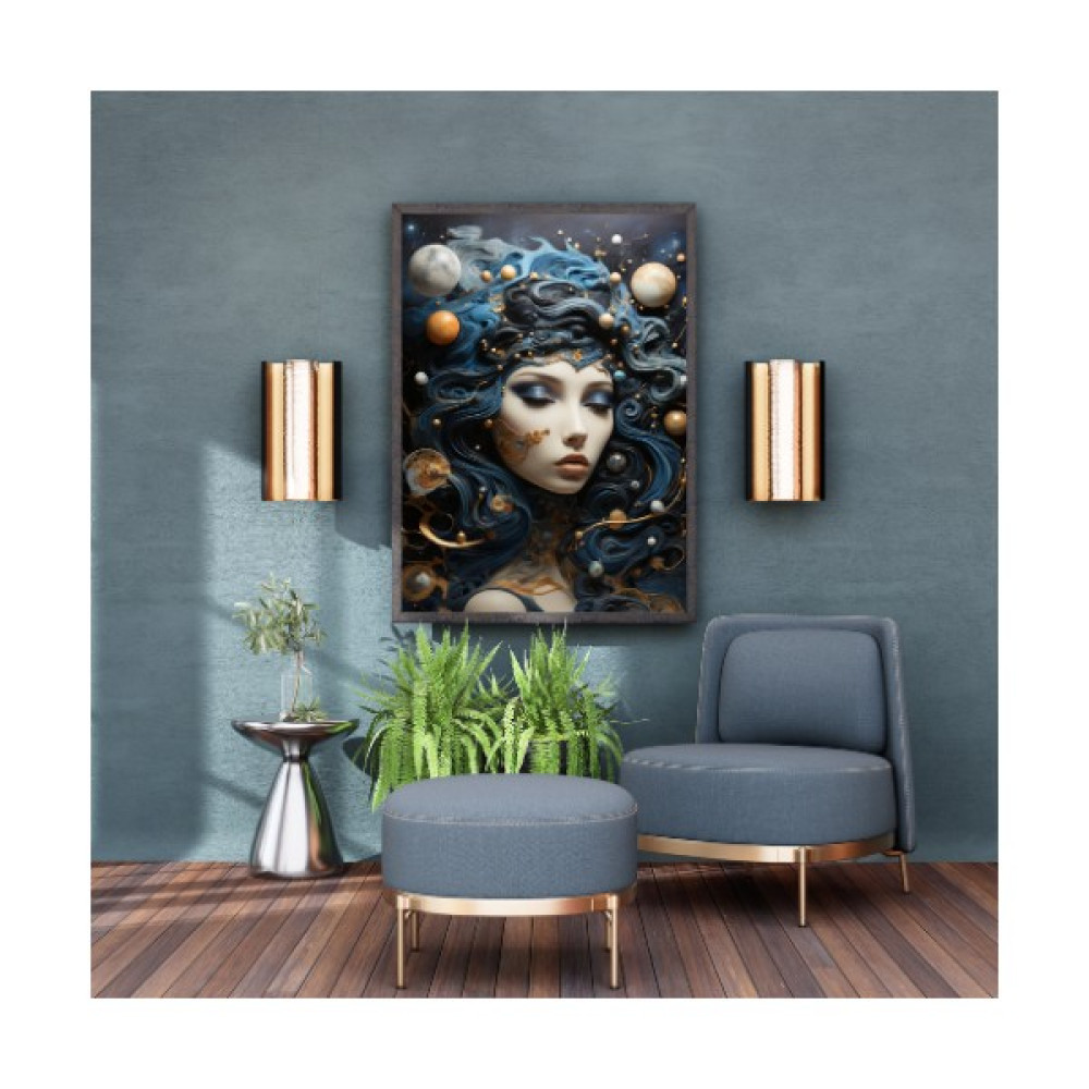 Blue Wall - Galaksi Portresi - Çerçevesiz Tasarım Poster Duvar Sanatı - 30 x 42 Poster Fiyatı