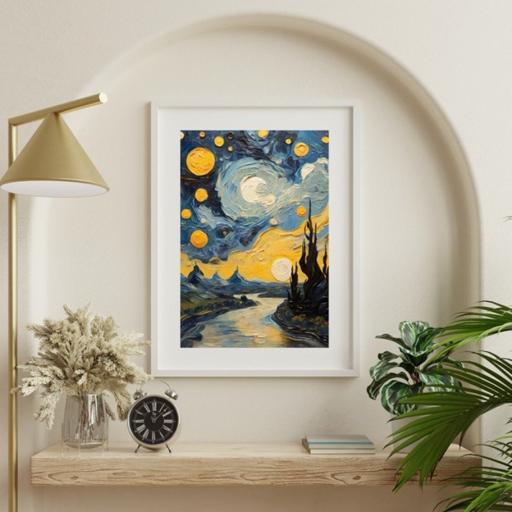Blue Wall - O Gecenin Sabahı - Çerçevesiz Tasarım Poster Duvar Sanatı - 30 x 42 Poster Fiyatı