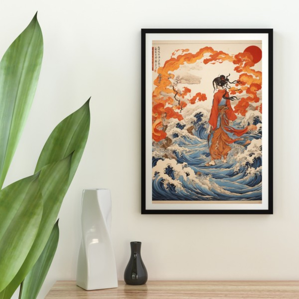 Blue Wall - Zıtlığın Uyumu - Çerçevesiz Tasarım Poster Duvar Sanatı - 30 x 42 Poster Fiyatı