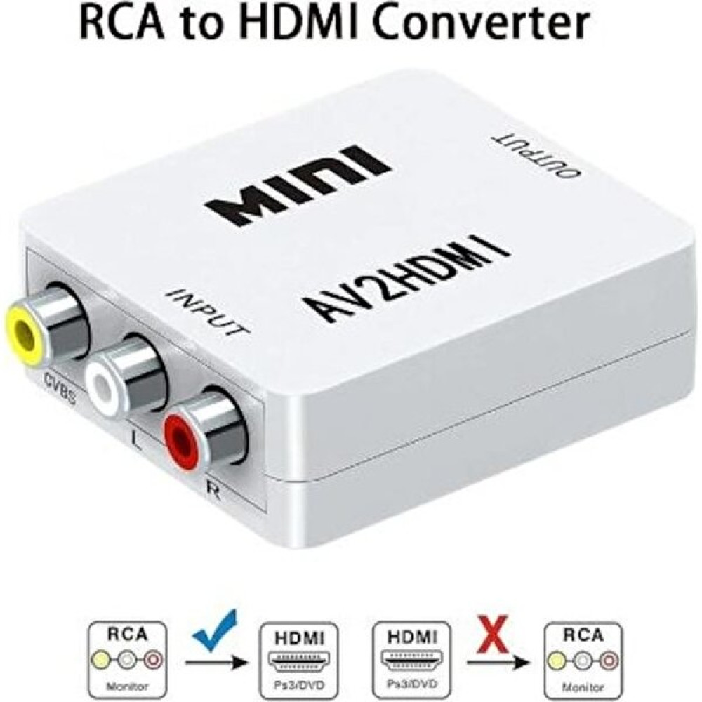 Blue Wings Mini Rca Av To HDMI Çevirici Dönüştürücü Adaptör AV2HDMI Bilgisayar Çevirici ve Adaptörü Fiyatı