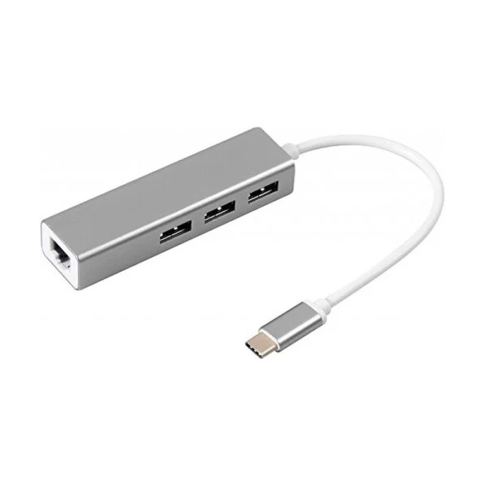 Blue Wings Tpye-C To USB 3.0 * 3 Ports + RJ45 Gıgabıt Ethernet Hub Dönüştürücü - Gümüş Bilgisayar Çevirici ve Adaptörü Fiyatı
