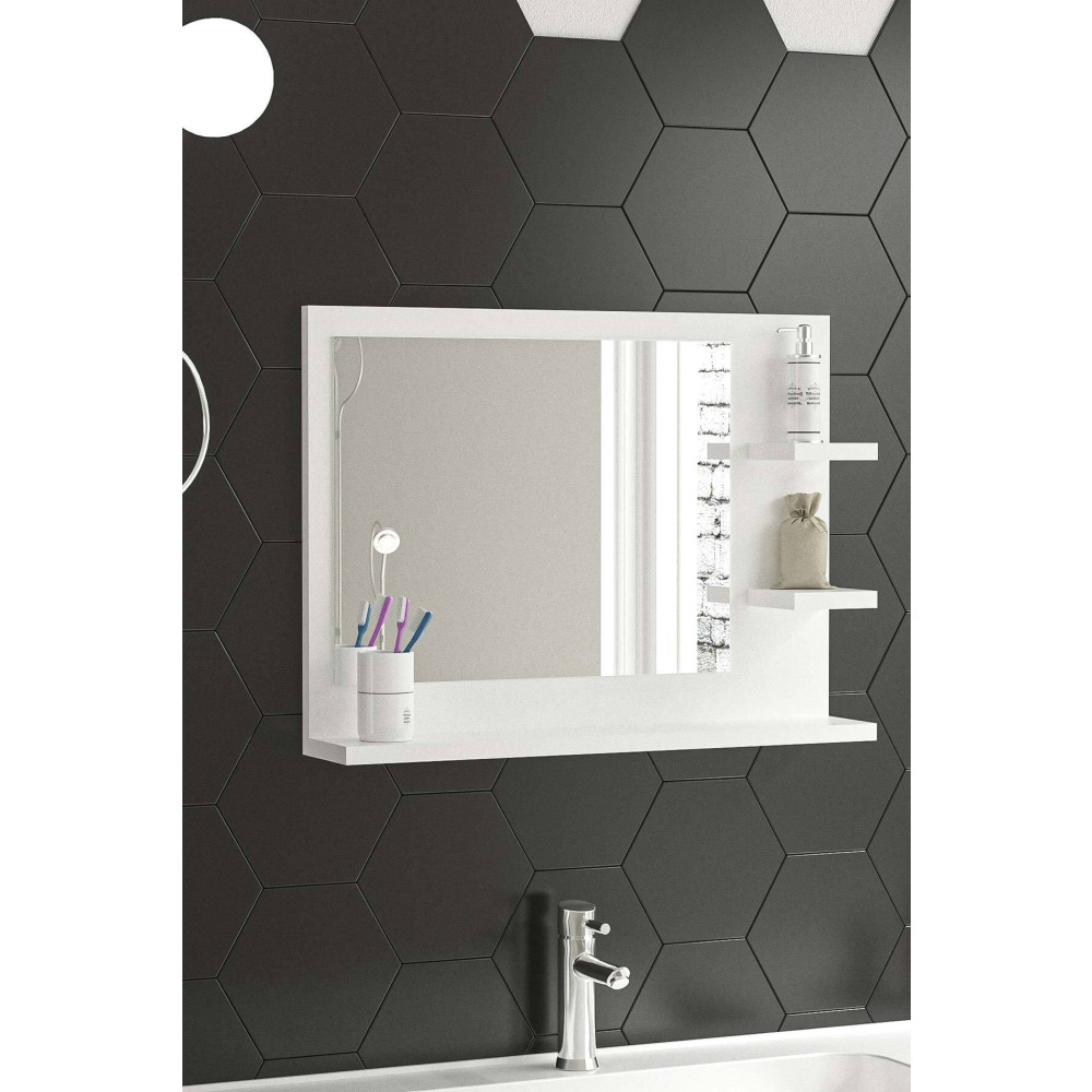 bluecape Genova 60x45cm Beyaz Raflı Ayna Banyo Aynası Fiyatı