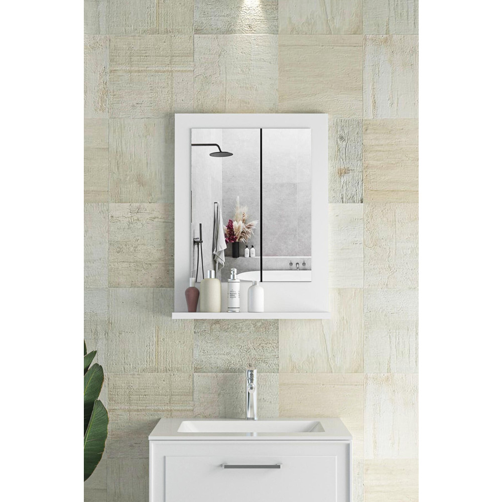 bluecape Verona 45x60cm Beyaz Raflı Ayna Banyo Aynası Fiyatı