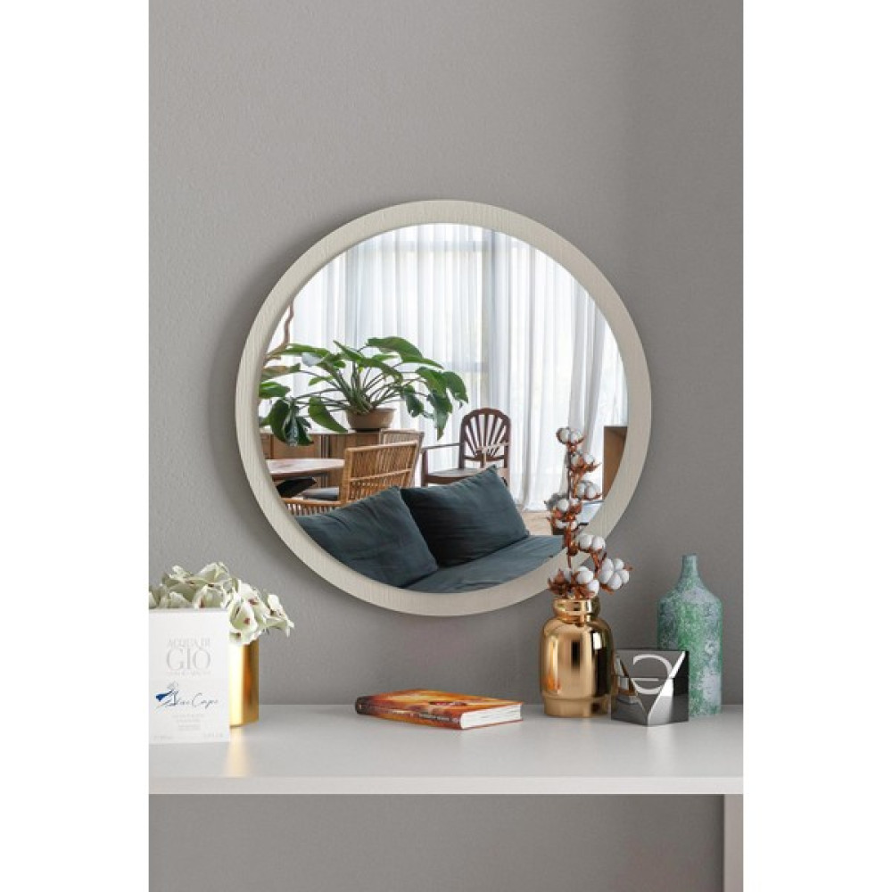 Bluecape Yuvarlak Ayna 45CM Kumtaşı Dresuar Hol Koridor Duvar Salon Banyo Wc Ofis Çocuk Yatak Odası Boy - Siyah Dresuar / Makyaj Masası Fiyatı