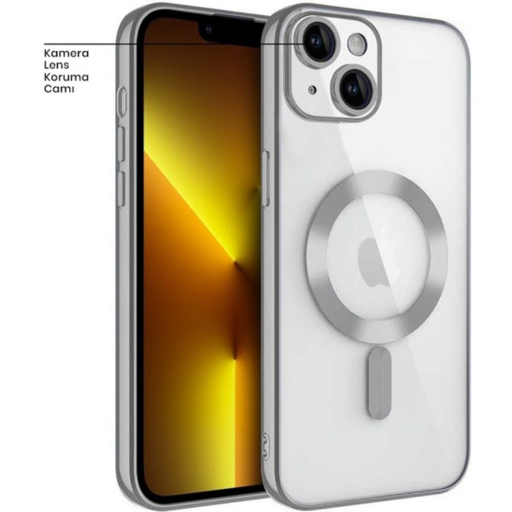 BlueCase Apple iPhone 13 Uyumlu Kılıf Magsafe Glint Silikon Kılıf (Kablosuz Şarj Destekli) Gri Cep Telefonu Kılıfı Fiyatı