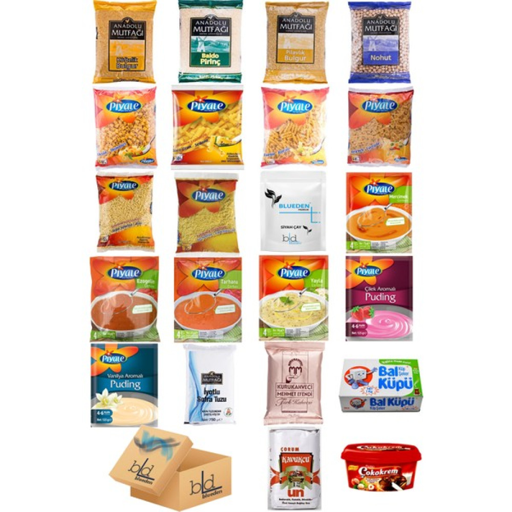 Blueden Ramazan Paketi Kumanya Gıda Paketi Erzak Yardım Hediye Paketi 22 Parça 134 Nolu Paket Diğer Fiyatı