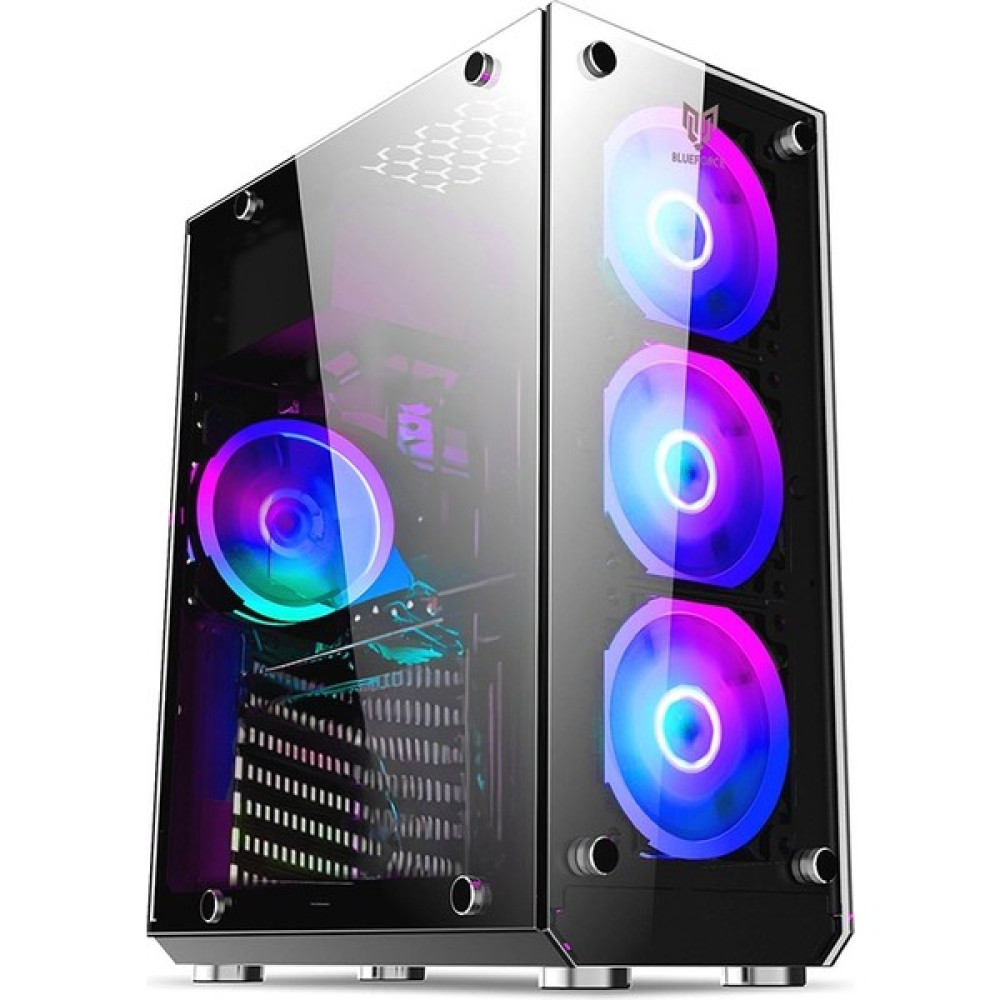 Blueforce Hunter 4* Rgb Fanlı Atx-Mini Atx Itx Uyumlu Mid Tower Gaming Oyuncu Bilgisayar Kasası Psu'suz - Siyah PC Kasaları Fiyatı