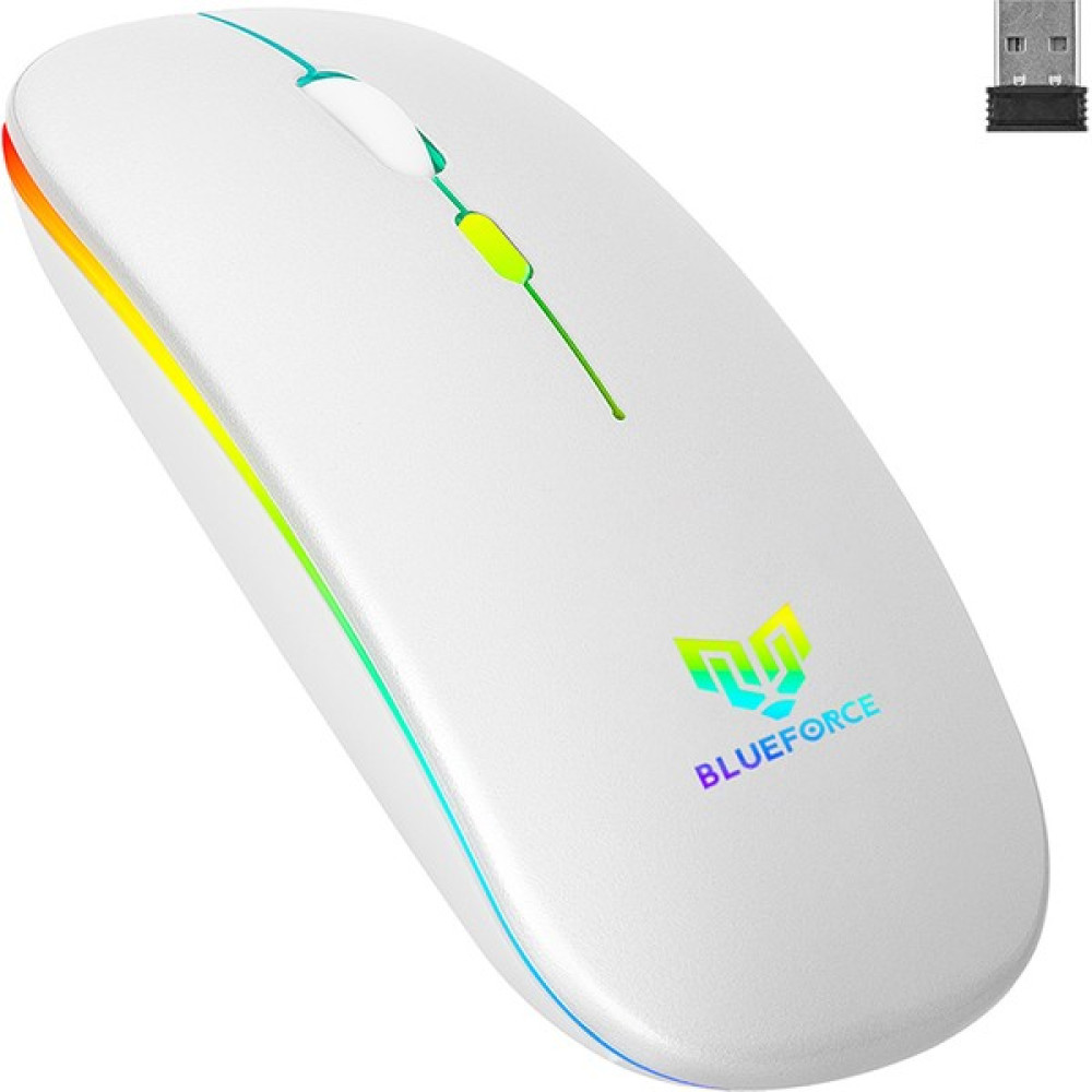 Blueforce V5.0 Bluetooth & Wireless 2,4ghz Sessiz Kablosuz Mouse Beyaz Işıklı Şarjlı Klavye - Mouse Fiyatı