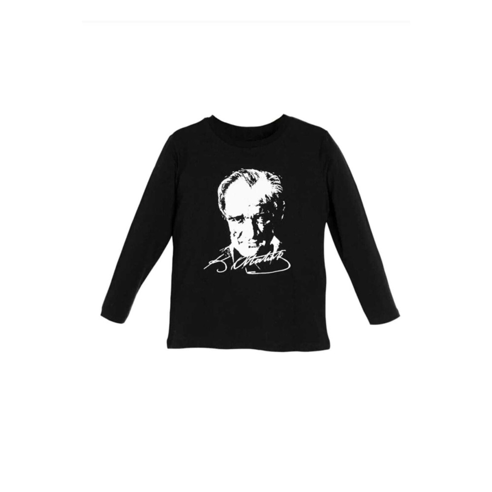 BLUEMOOR Atatürk Uzun Kollu Penye Süper Kaliteli 23 Nisan 29 Ekim Atatürk Uzun Kol Tişört 5 YAŞ Beden Bayan T-shirt Fiyatı