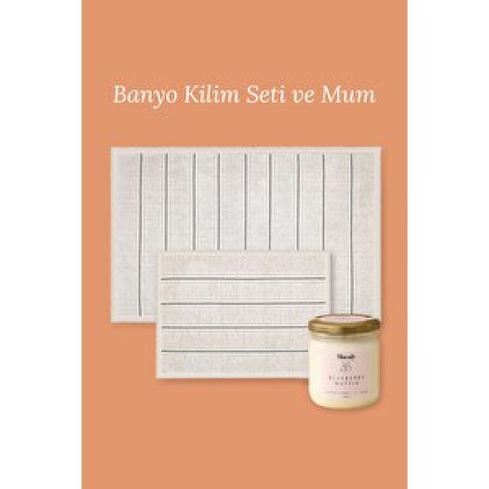 Bluenity 2'li Banyo Seti Barı Paspas Seti + Blueberry Muffin Banyo Mumu Banyo Halısı Fiyatı